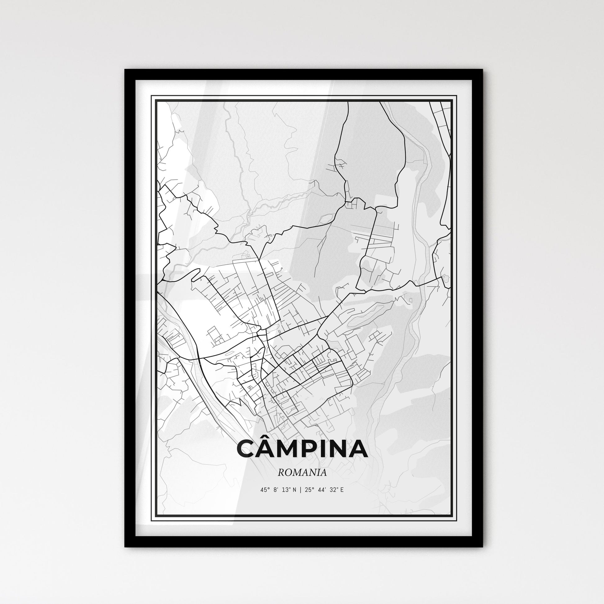 Câmpina Romania - Scandinavian Style City Map for Modern Home Decor