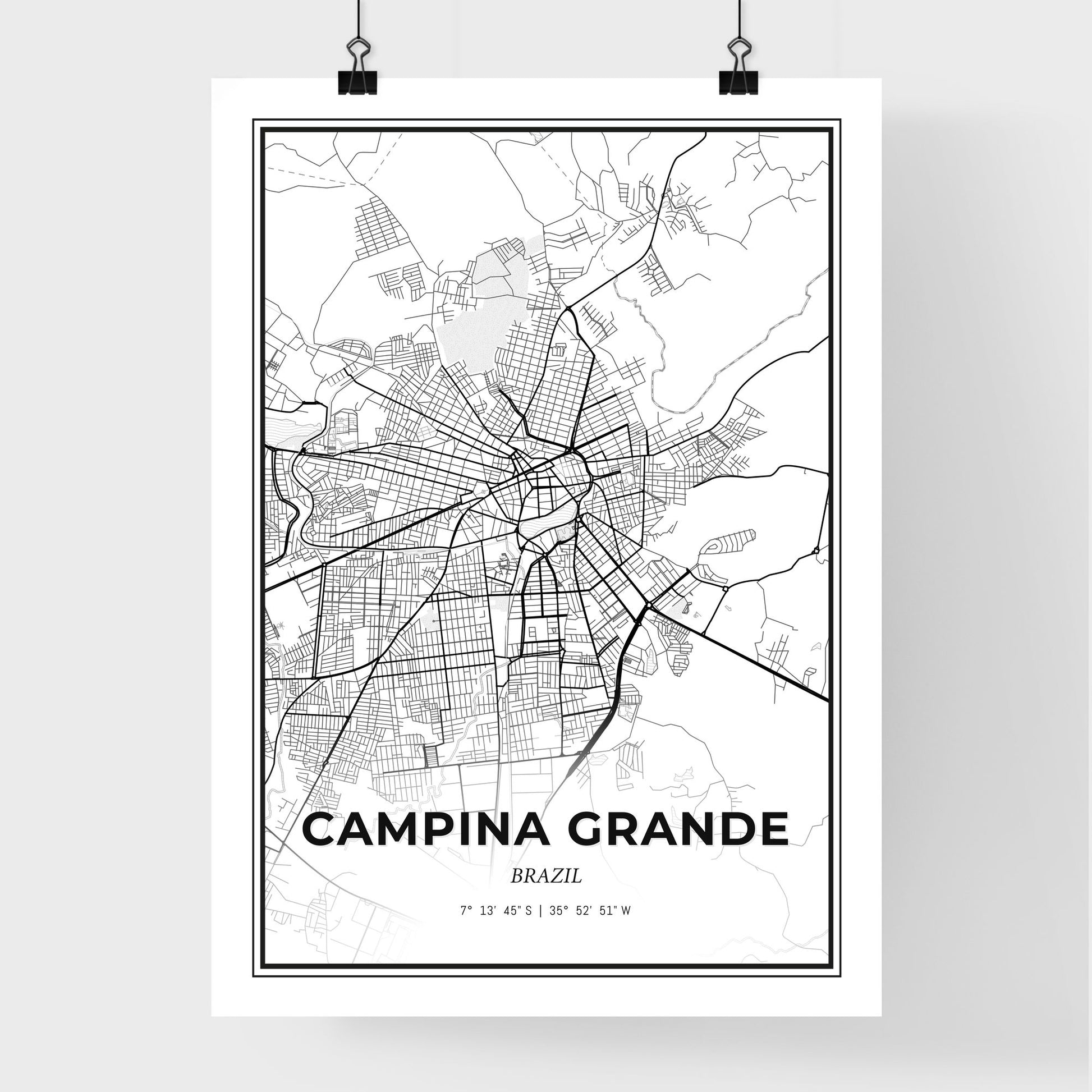 Campina Grande Brazil - Premium City Map Poster