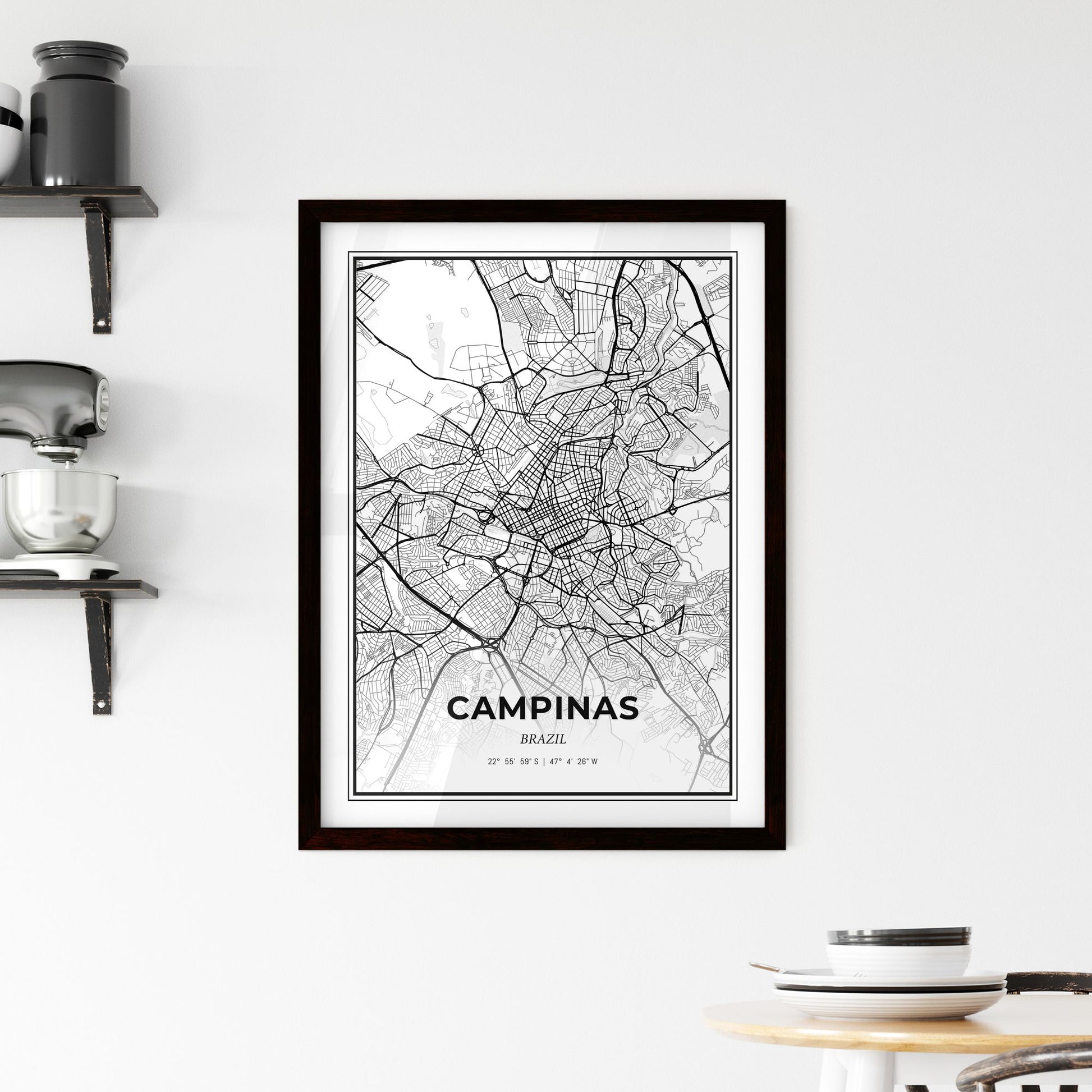 Campinas Brazil - Minimal City Map