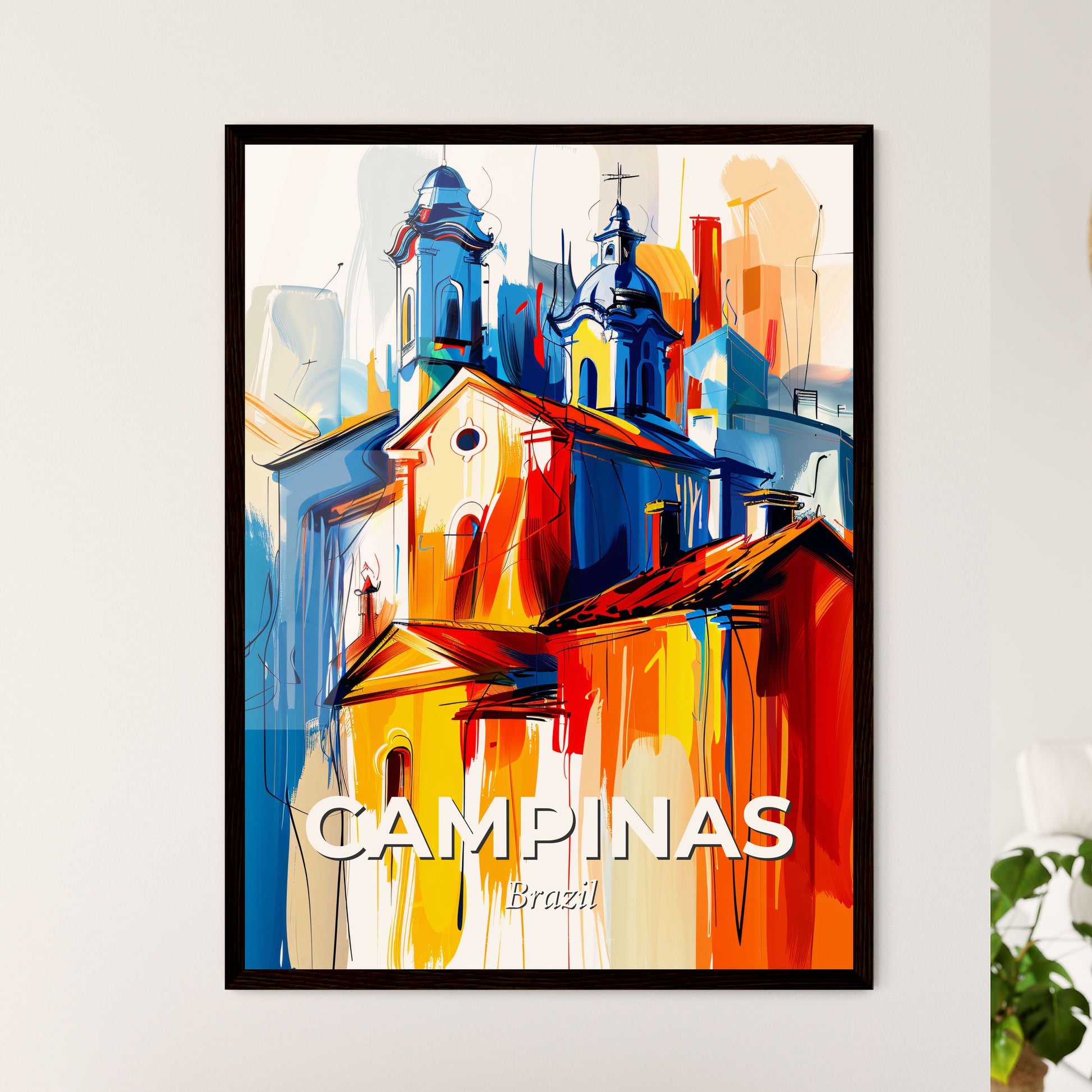 Vibrant Campinas, Brazil - A Painting Of A Building