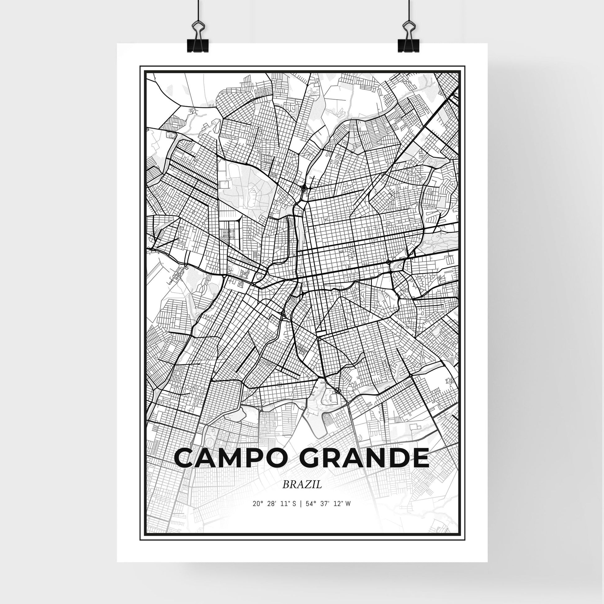 Campo Grande Brazil - Premium City Map Poster