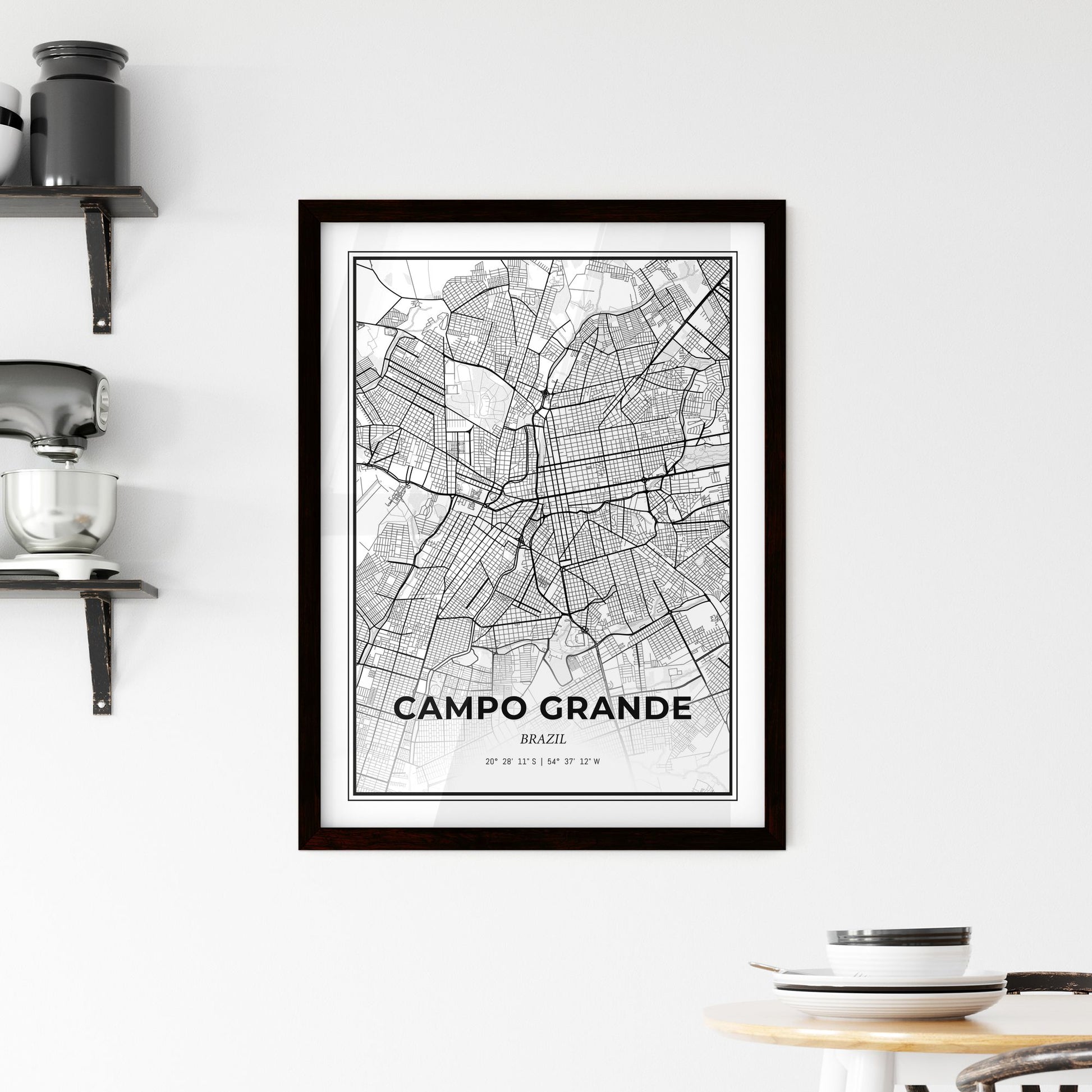 Campo Grande Brazil - Minimal City Map