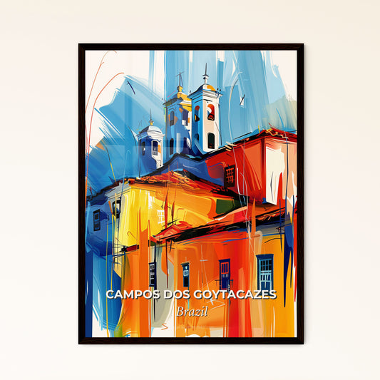 Vibrant Campos Dos Goytacazes, Brazil - A Painting Of A Building With A Tower On Top