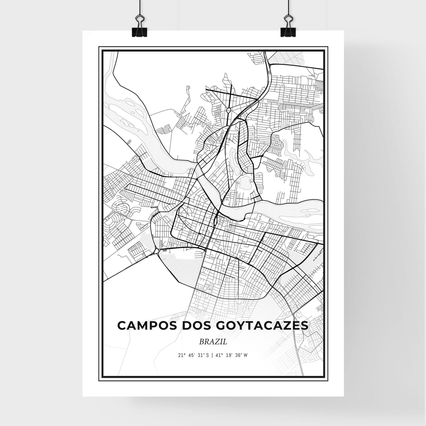 Campos dos Goytacazes Brazil - Premium City Map Poster