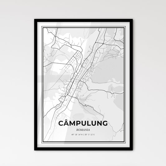 Câmpulung Romania - Scandinavian Style City Map for Modern Home Decor