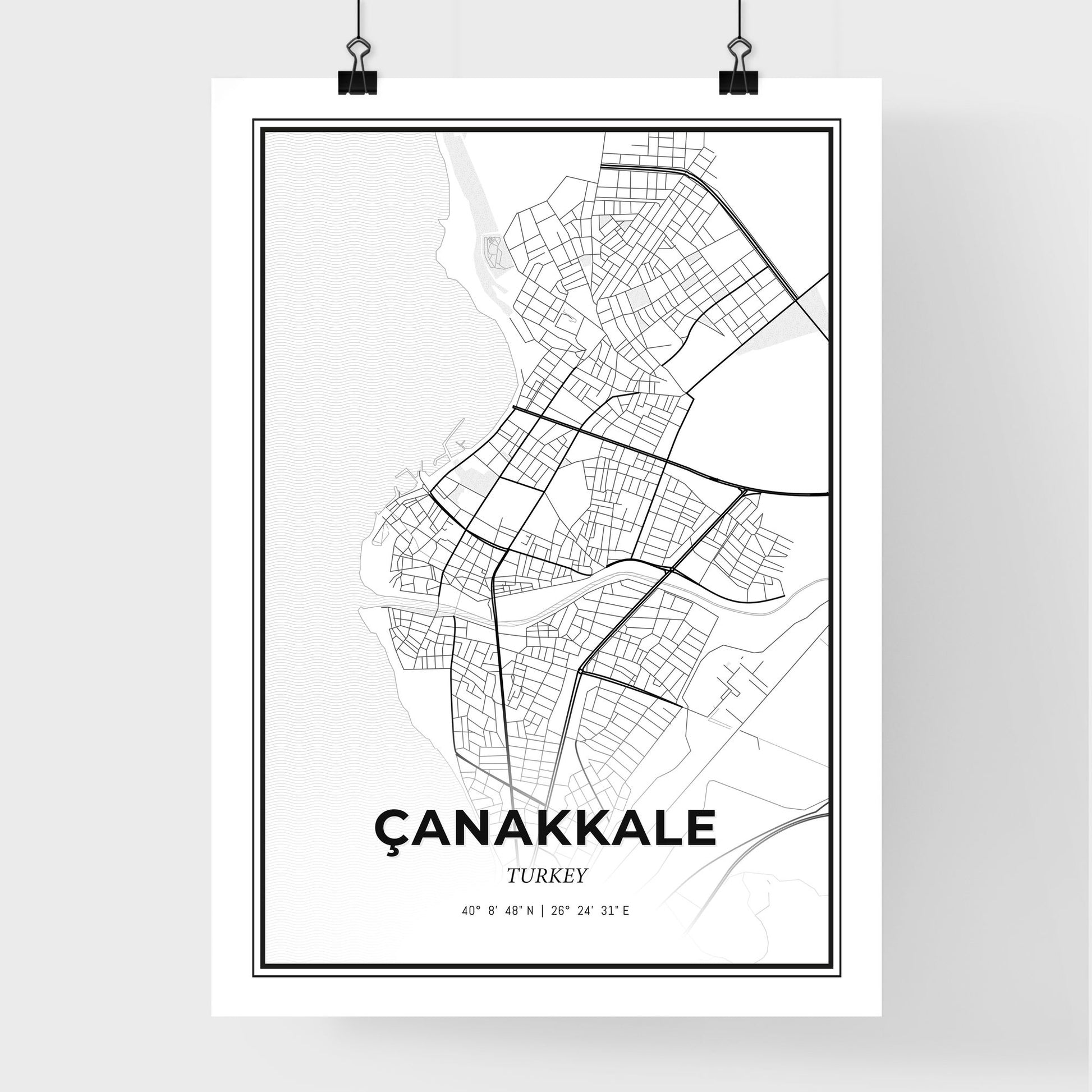 Çanakkale Turkey - Premium City Map Poster