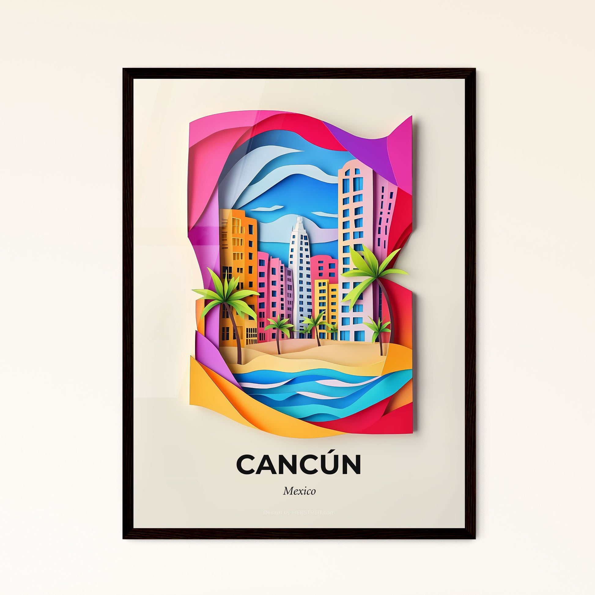 Vivid Cancún, Mexico - a paper cut of a city with palm trees