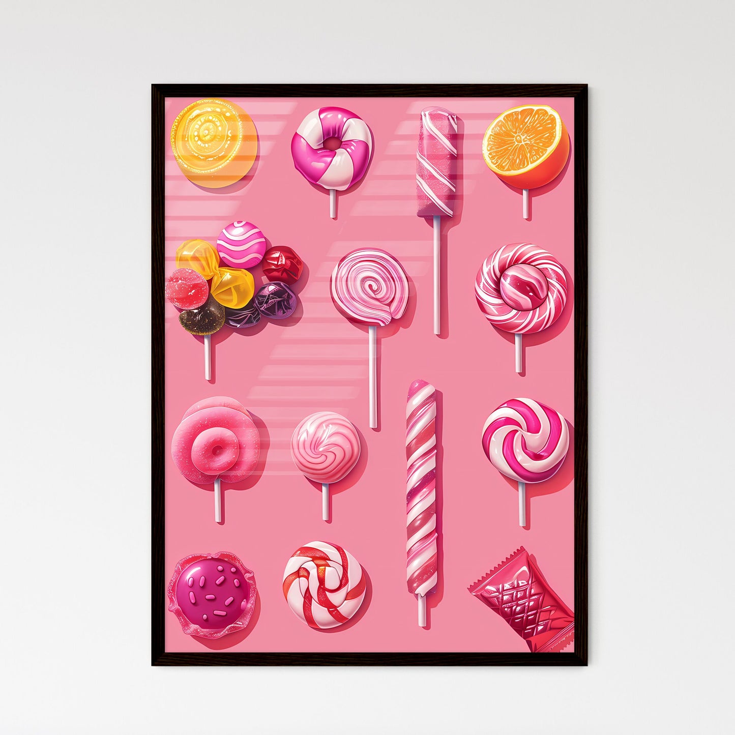 Abstract Expressionism Art Candy Colorful Confections Dessert Lollipop Painting Pastel Sweets Default Title