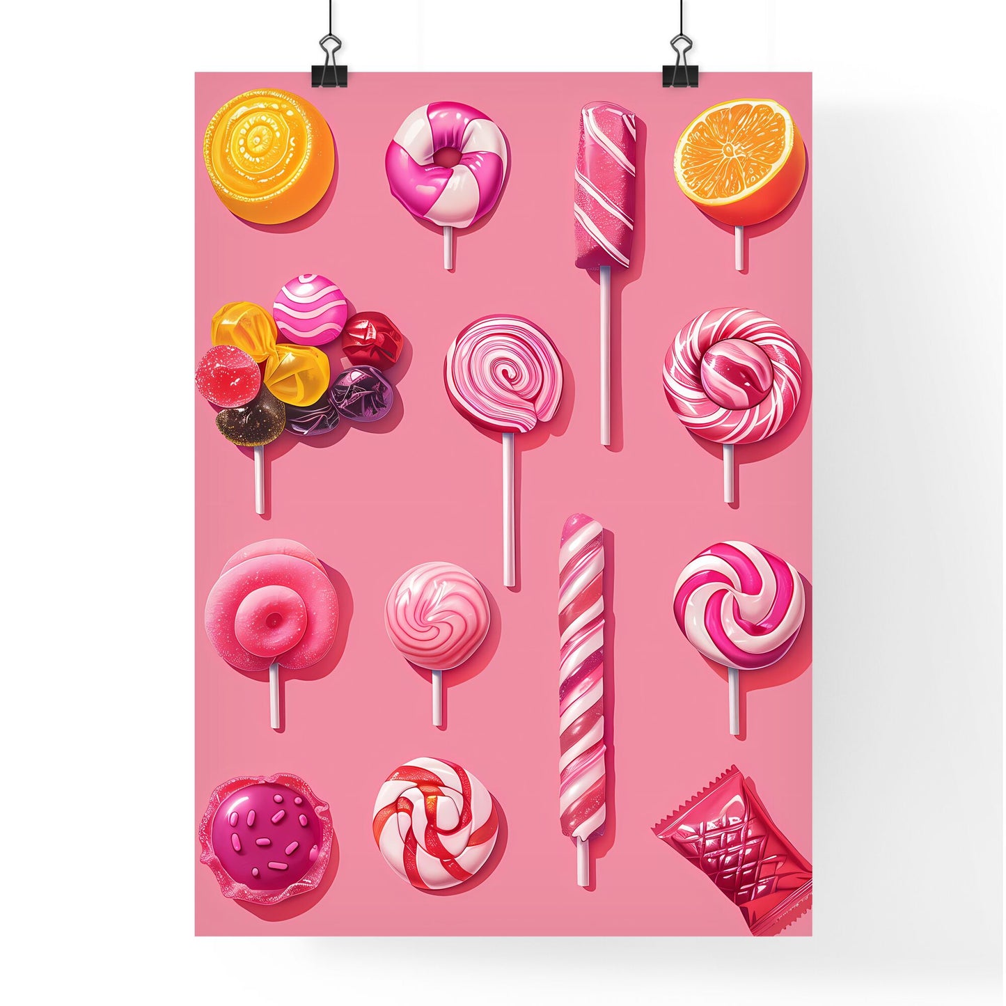 Abstract Expressionism Art Candy Colorful Confections Dessert Lollipop Painting Pastel Sweets Default Title