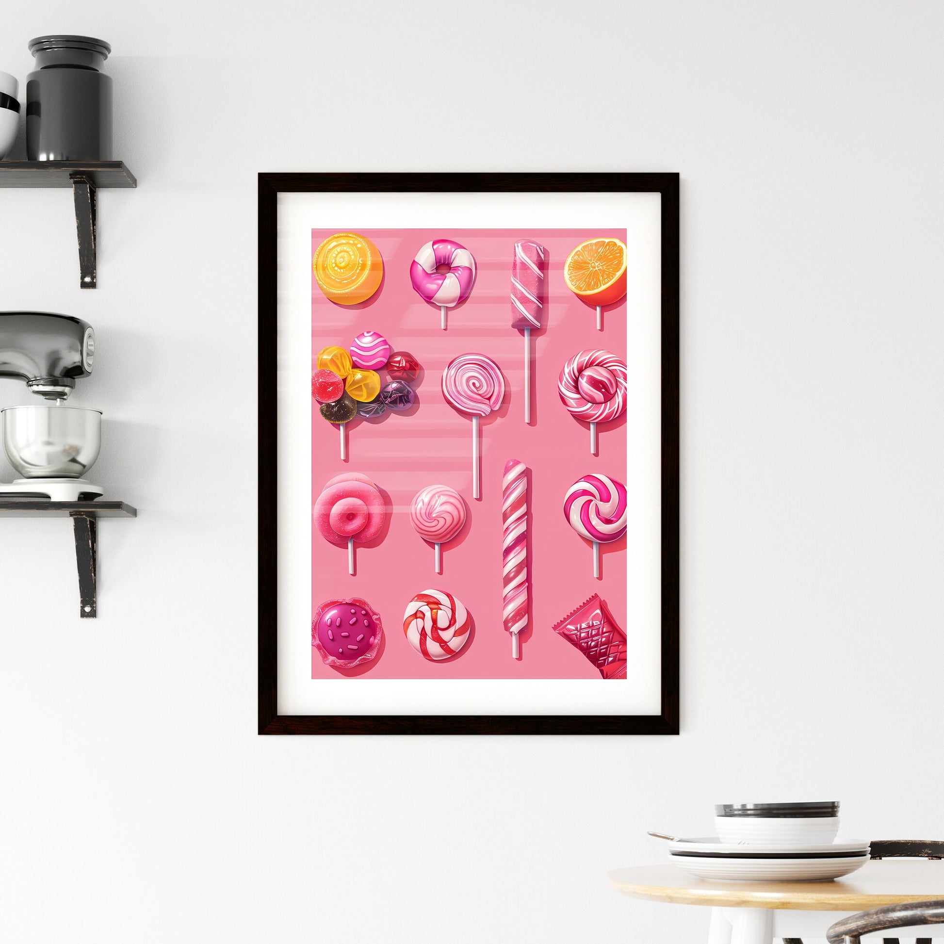 Abstract Expressionism Art Candy Colorful Confections Dessert Lollipop Painting Pastel Sweets Default Title