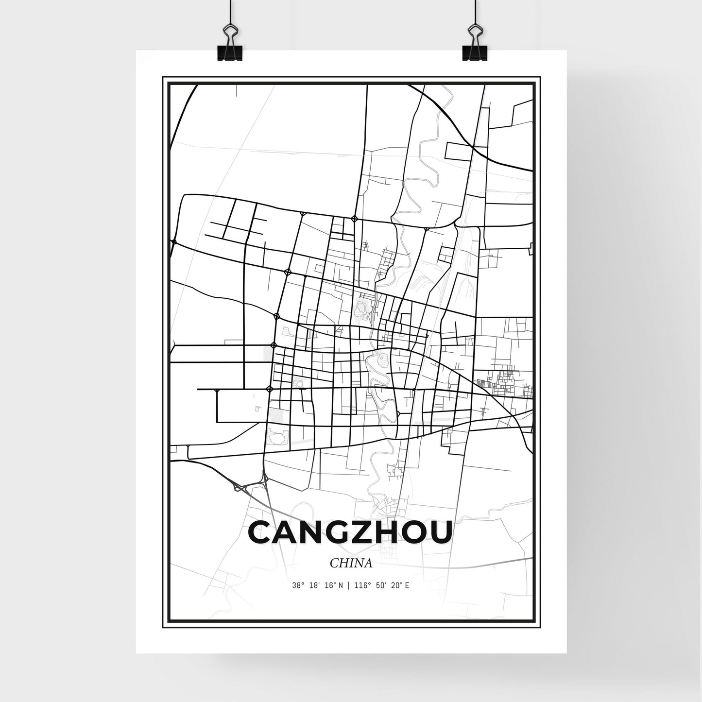 Cangzhou China - Premium City Map Poster