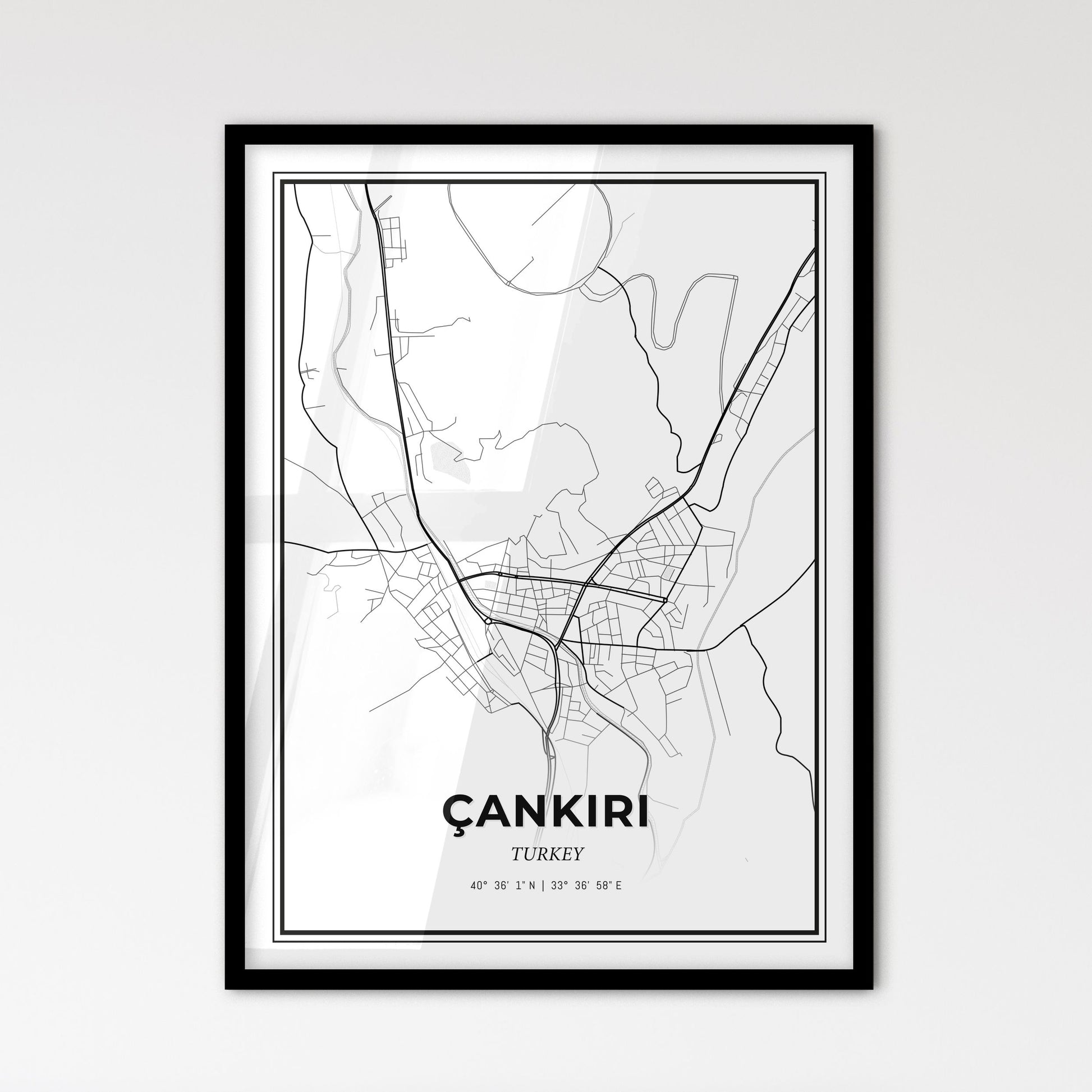 Çankırı Turkey - Scandinavian Style City Map for Modern Home Decor