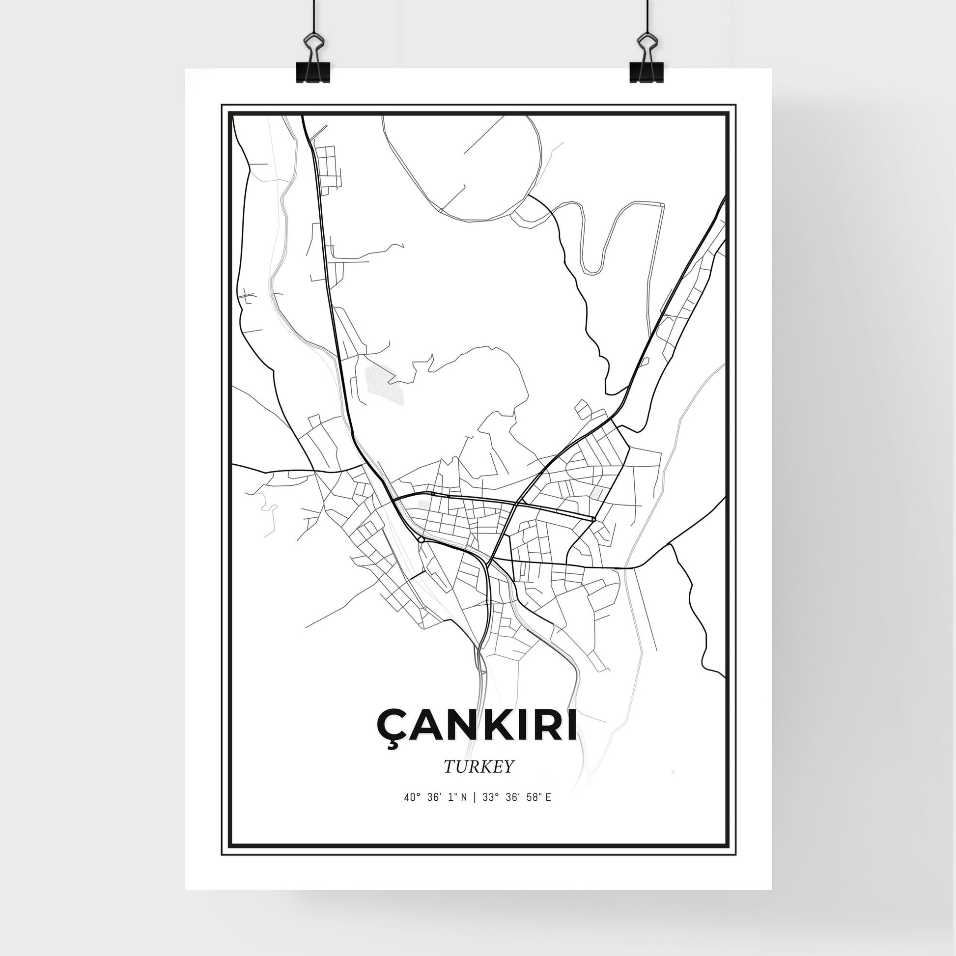 Çankırı Turkey - Premium City Map Poster