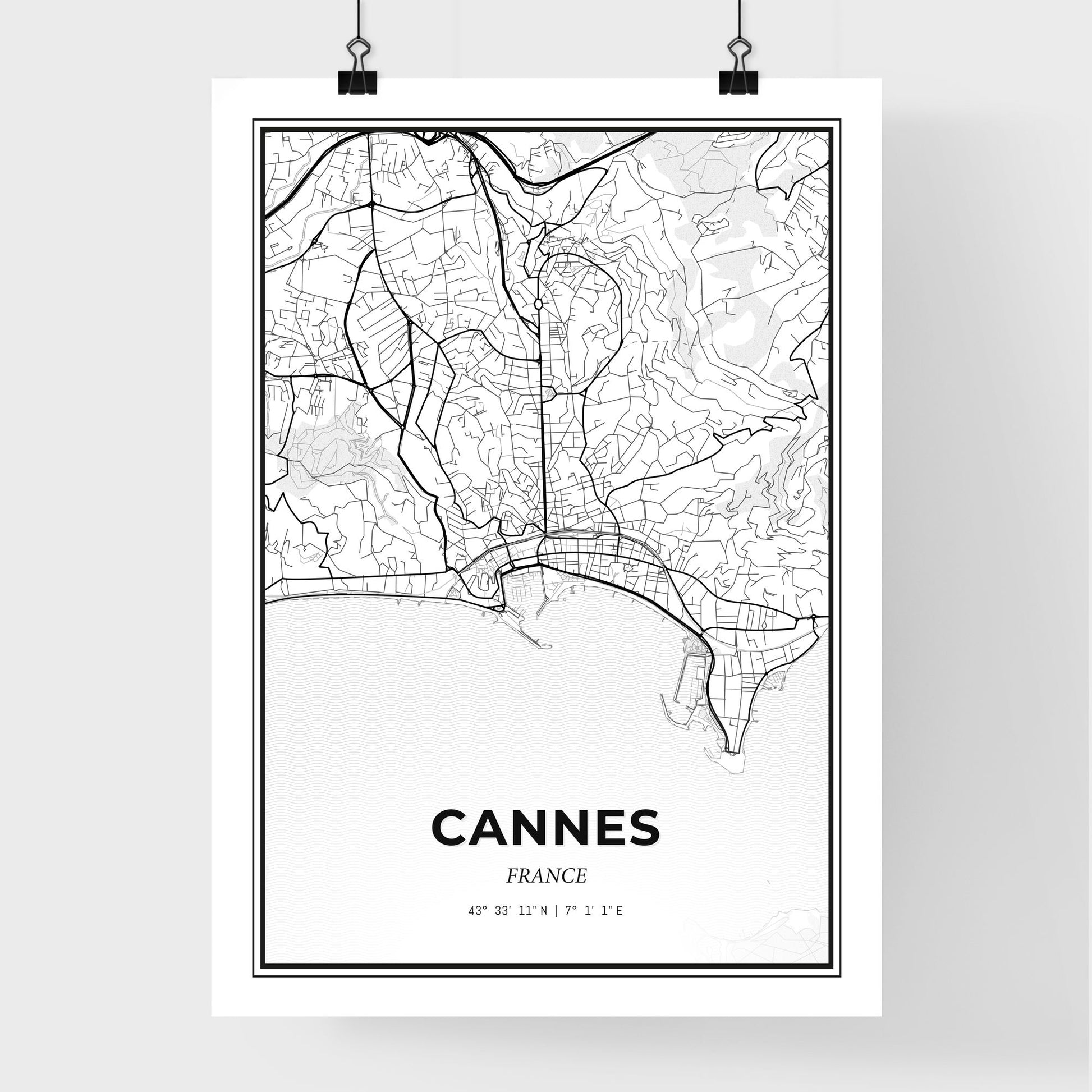 Cannes France - Premium City Map Poster