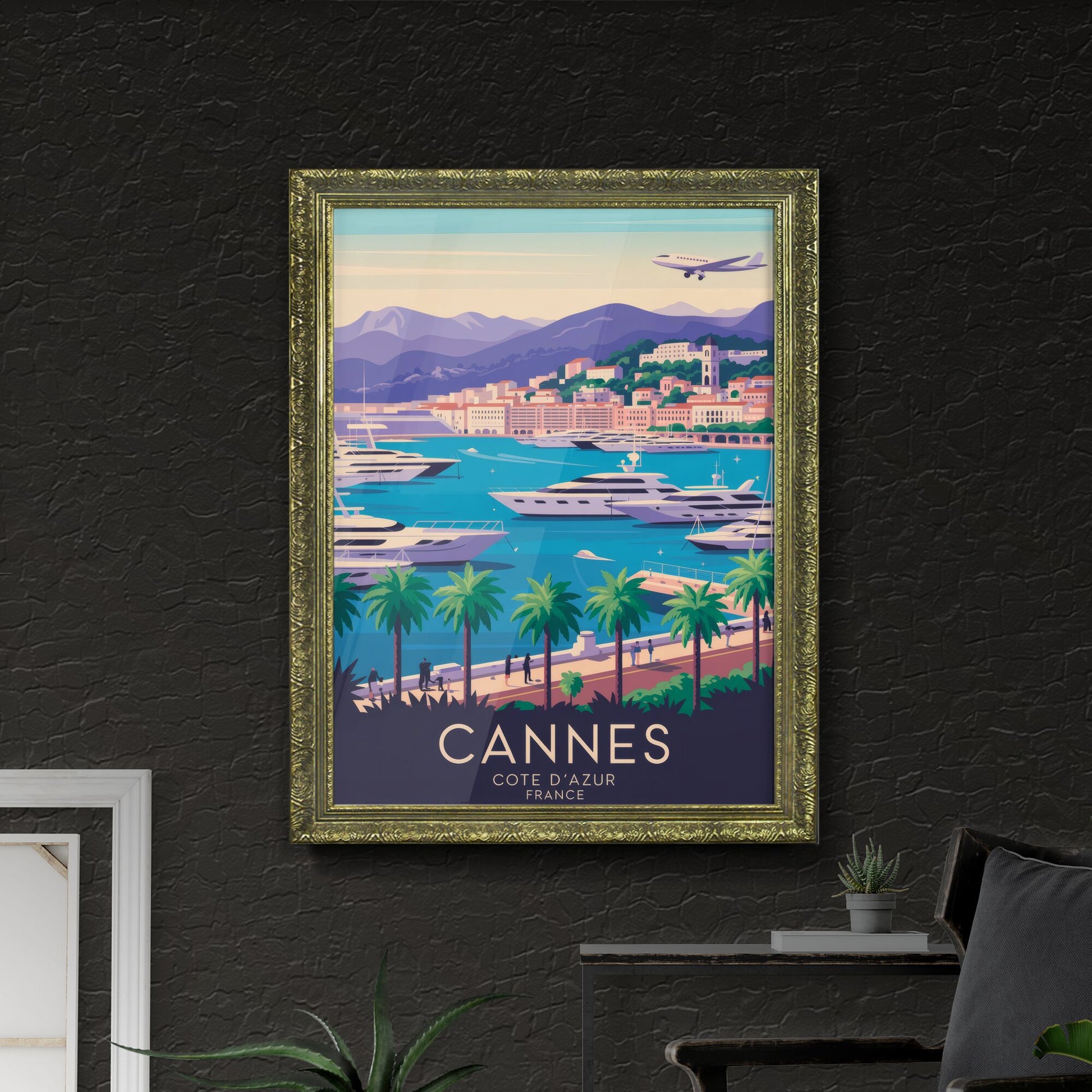 Cannes: A Stunning Coastal Paradise with Luxury Yachts and Breathtaking Mountain Views in Côte d'Azur, France.