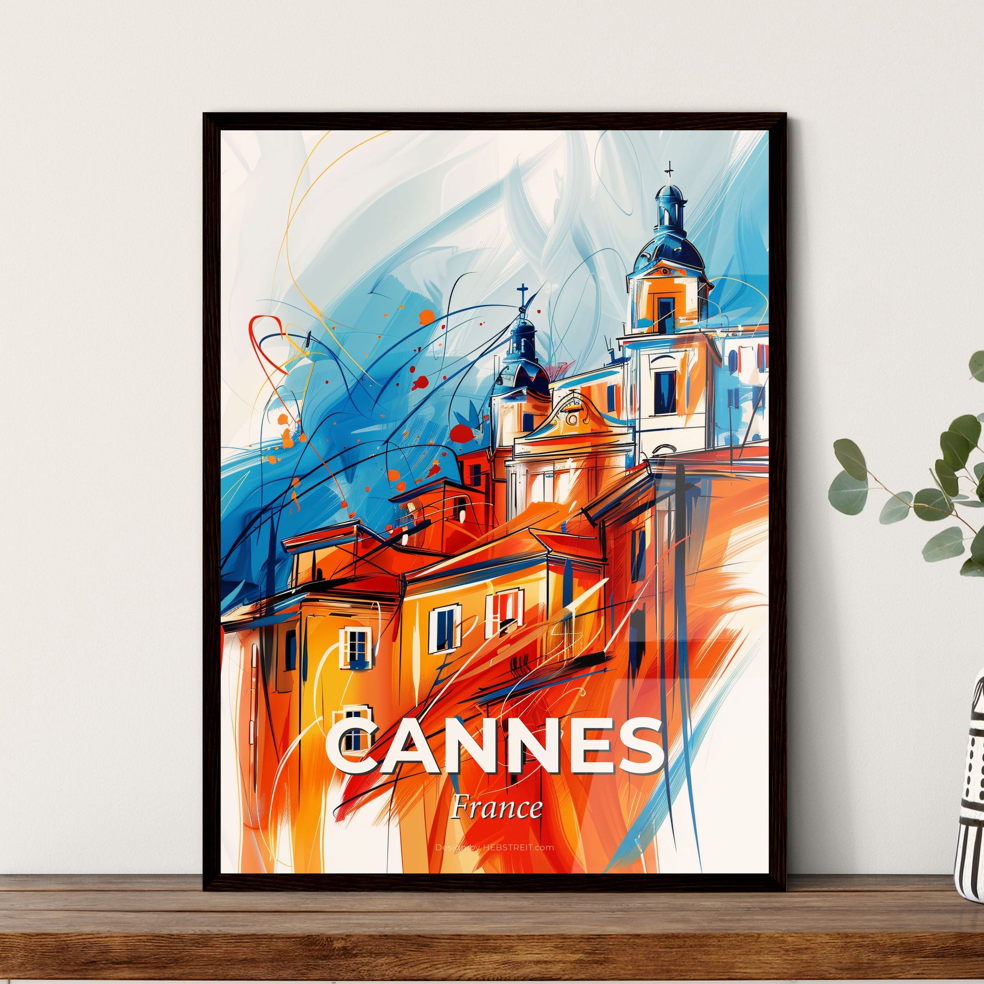 Vibrant Cannes, France - A Painting Of A Building