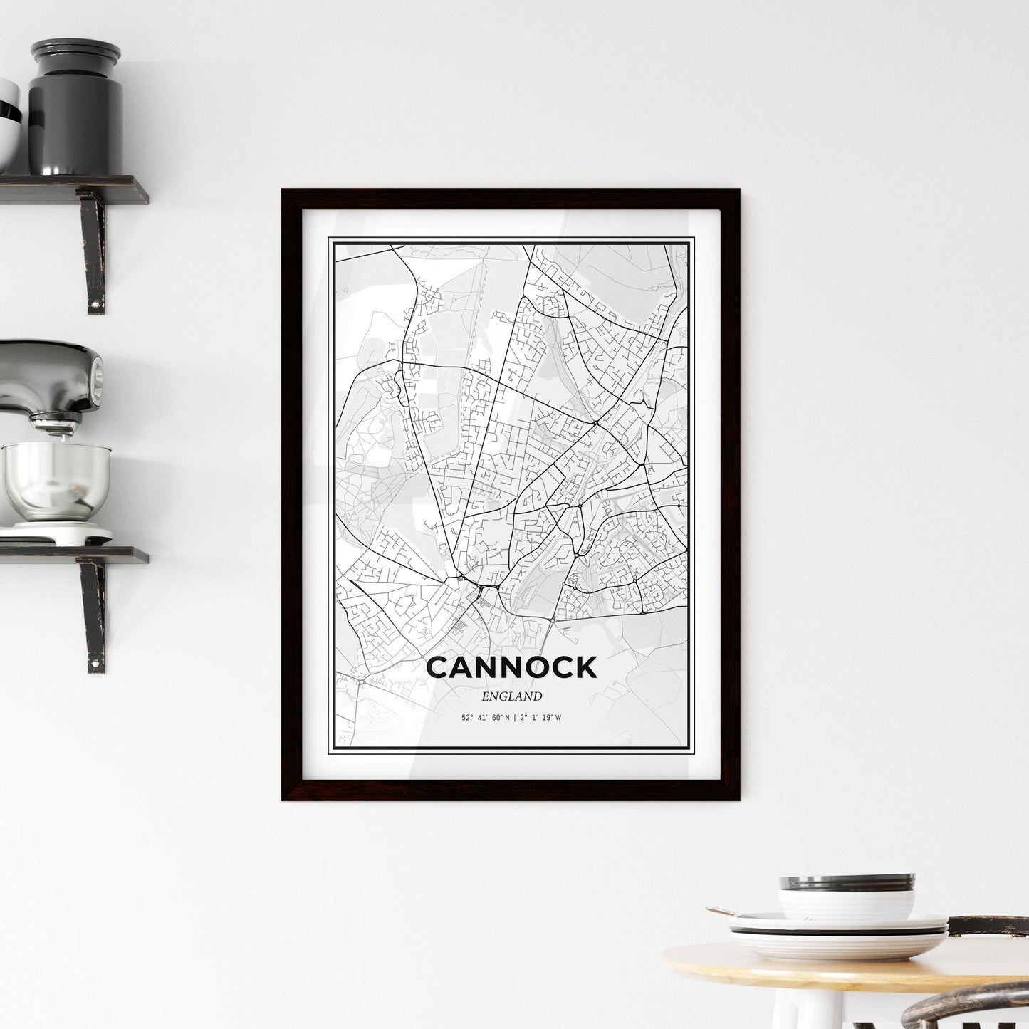 Cannock England - Minimal City Map