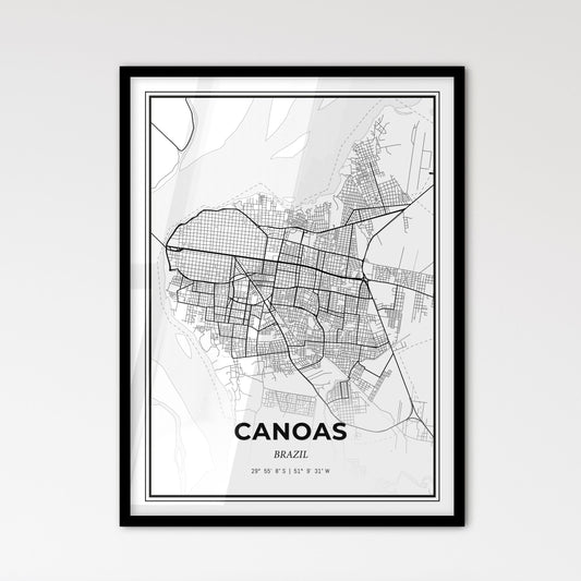 Canoas Brazil - Scandinavian Style City Map for Modern Home Decor