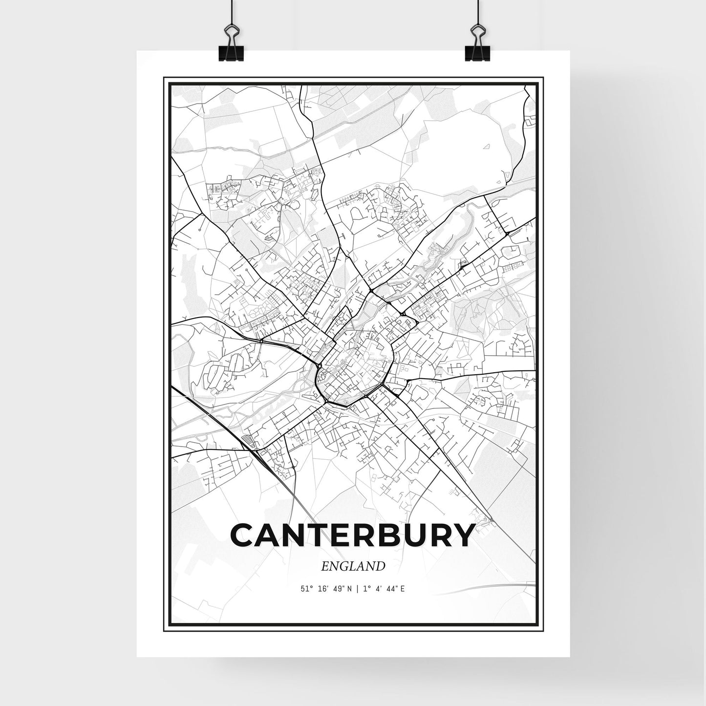 Canterbury England - Premium City Map Poster