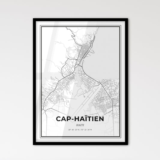 Cap-Haïtien Haiti - Scandinavian Style City Map for Modern Home Decor