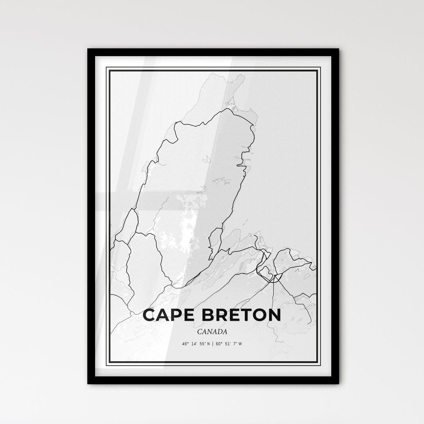 Cape Breton Canada - Scandinavian Style City Map for Modern Home Decor