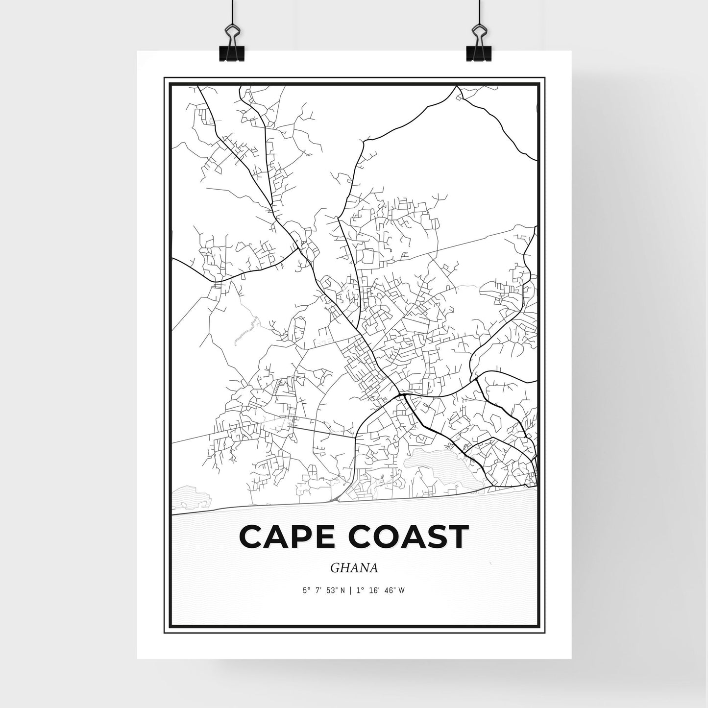 Cape Coast Ghana - Premium City Map Poster