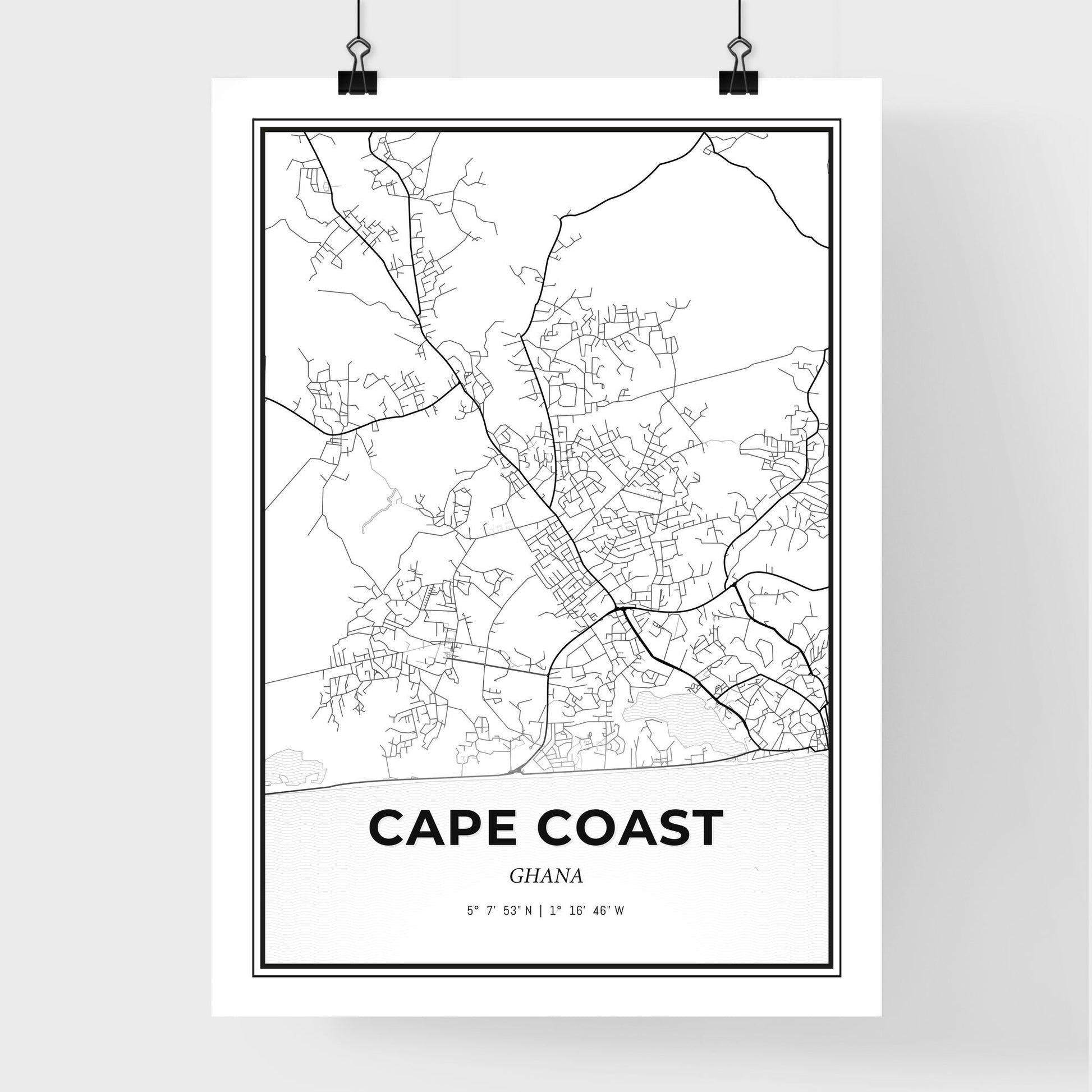 Cape Coast Ghana - Premium City Map Poster