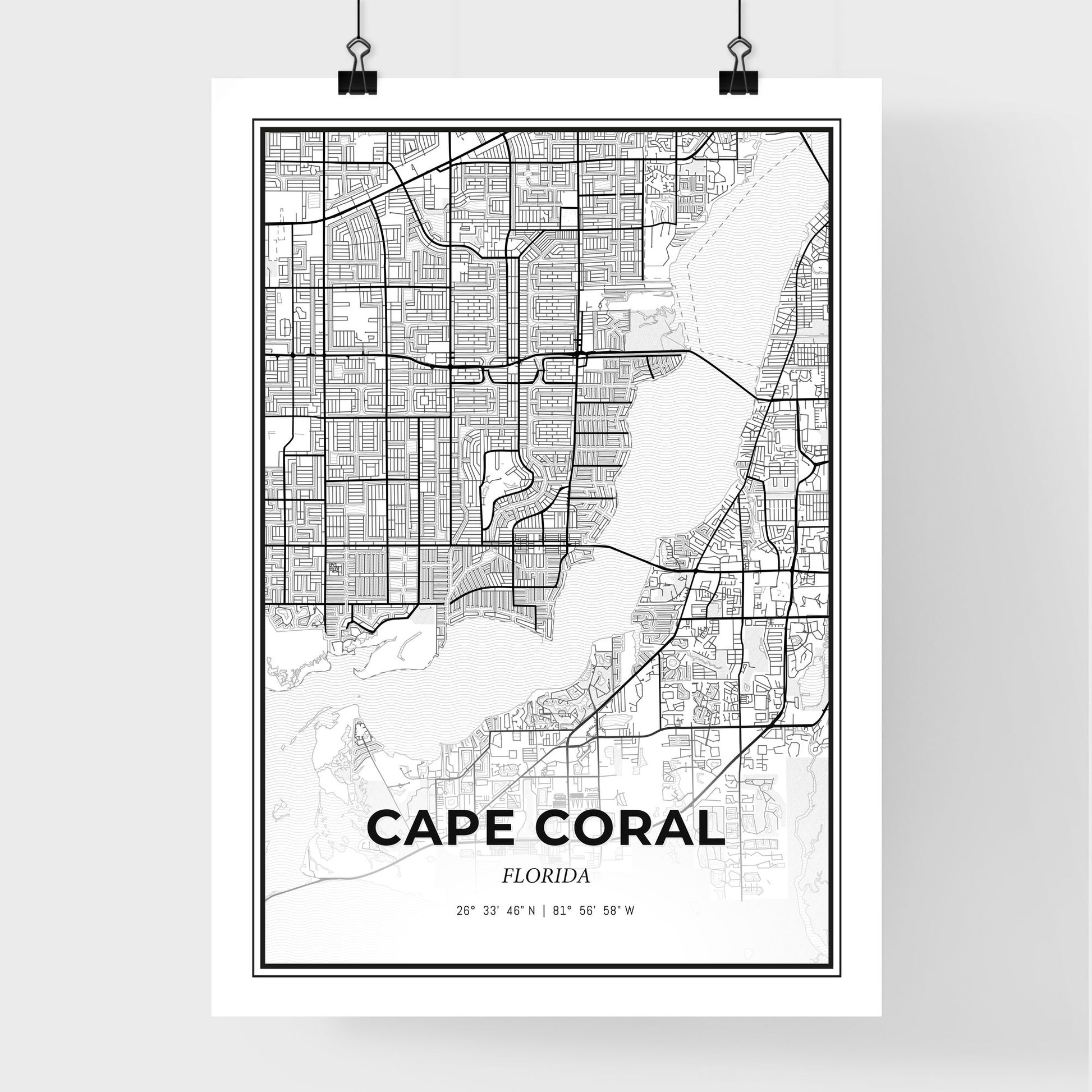 Cape Coral Florida - Premium City Map Poster