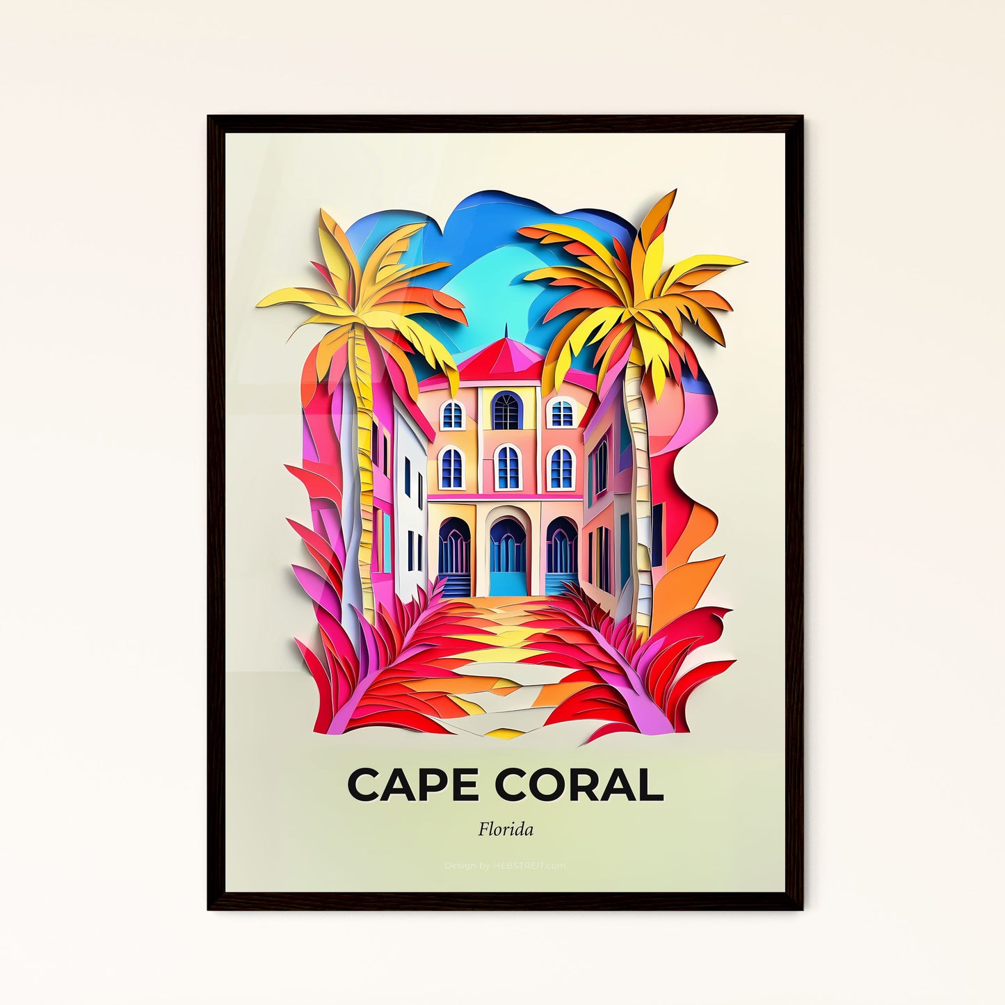 Vivid Cape Coral, Florida, Papercut Print