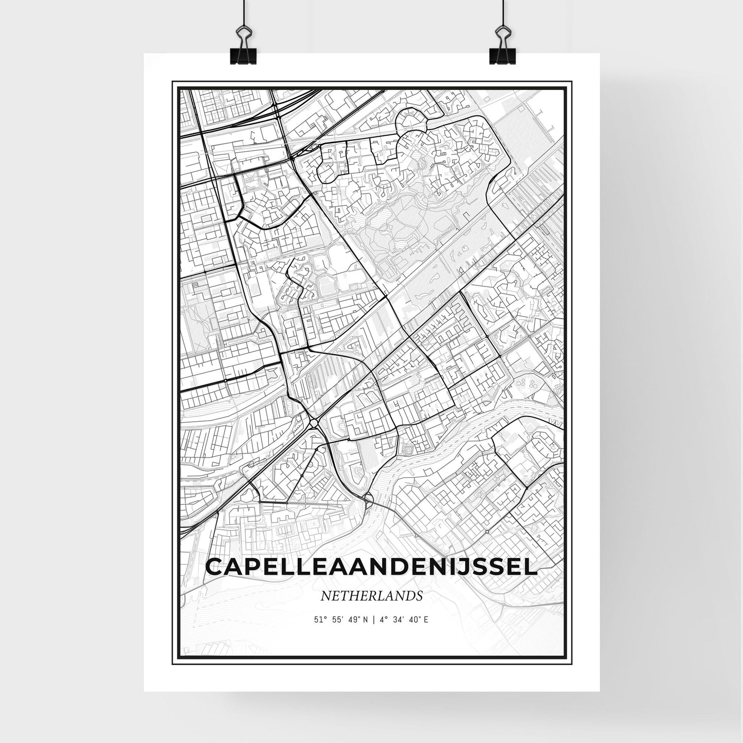  Capelle aan den IJssel Netherlands - Premium City Map Poster