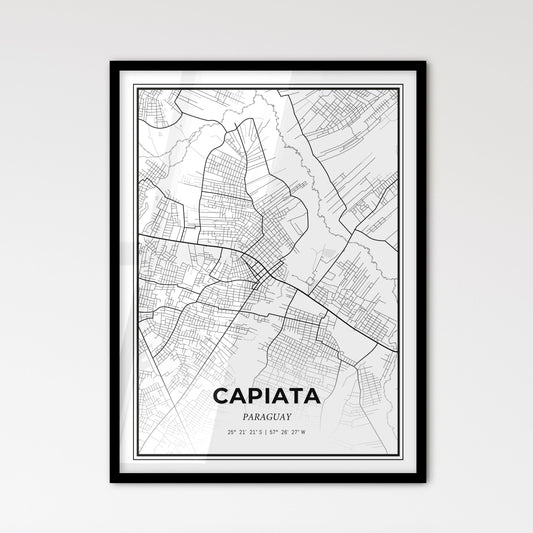 Capiata Paraguay - Scandinavian Style City Map for Modern Home Decor