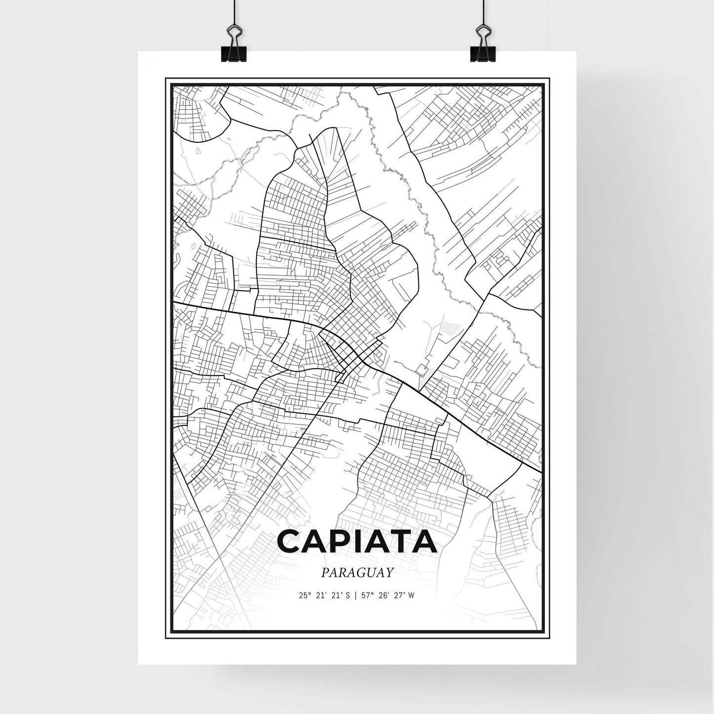 Capiata Paraguay - Premium City Map Poster