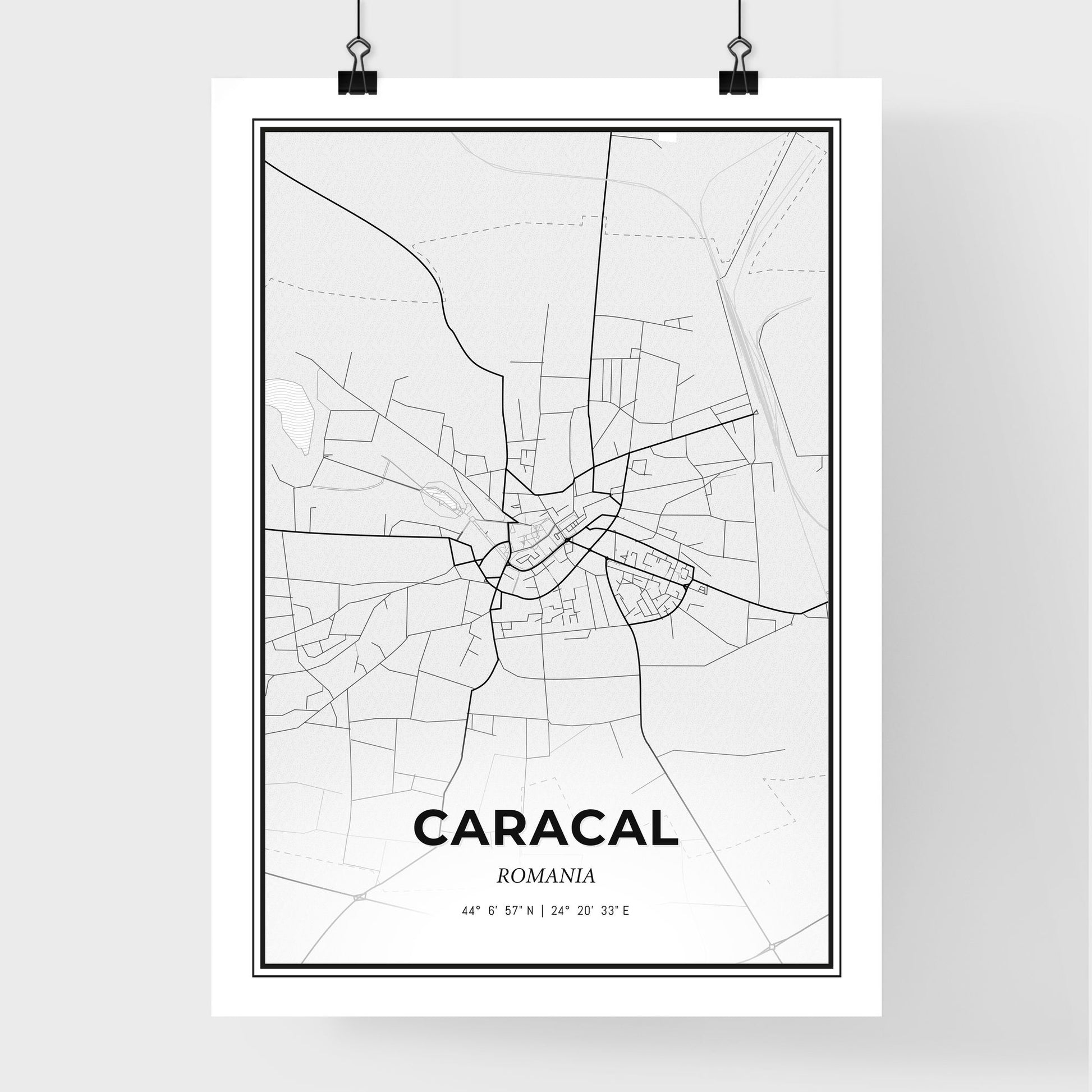 Caracal Romania - Premium City Map Poster