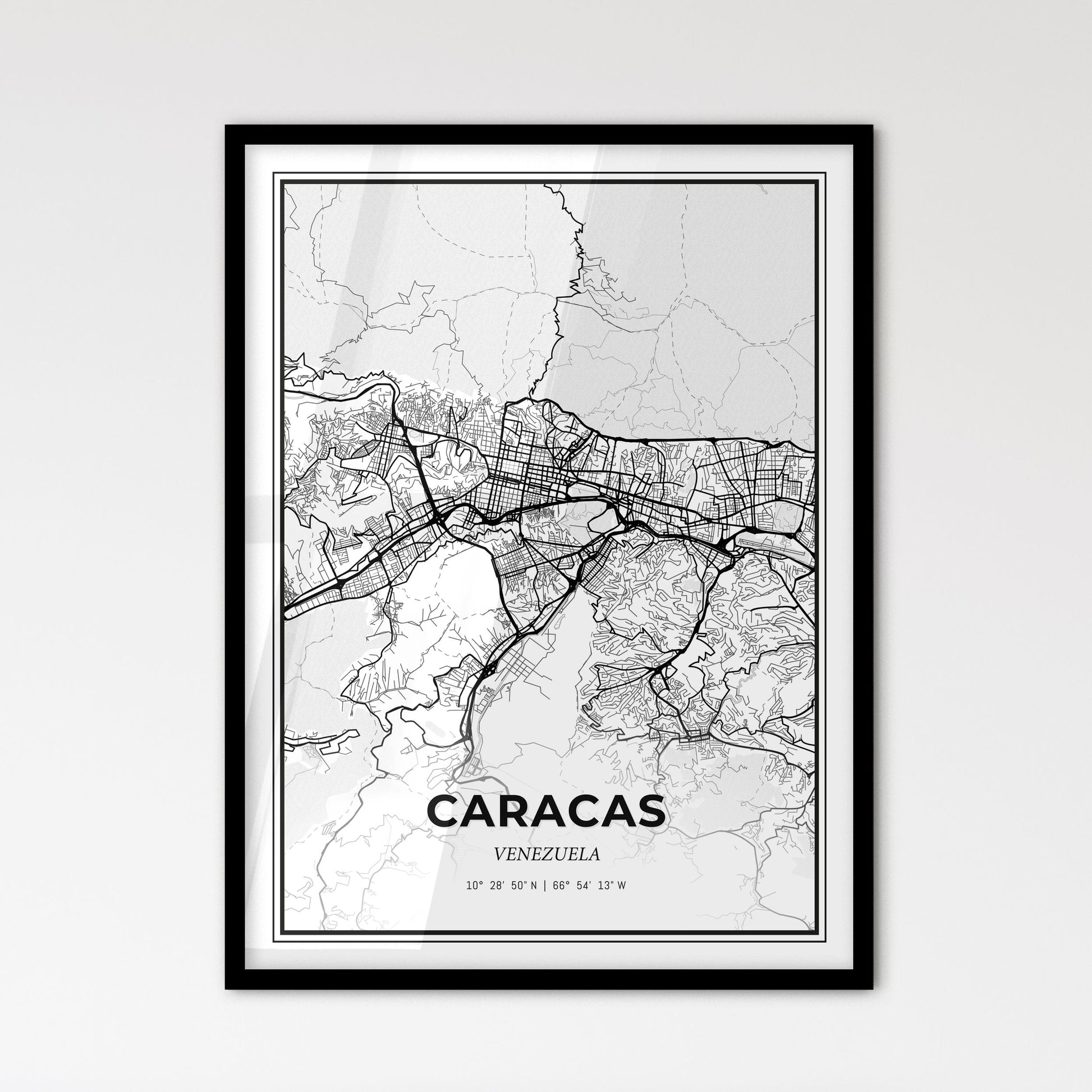 Caracas Venezuela - Scandinavian Style City Map for Modern Home Decor