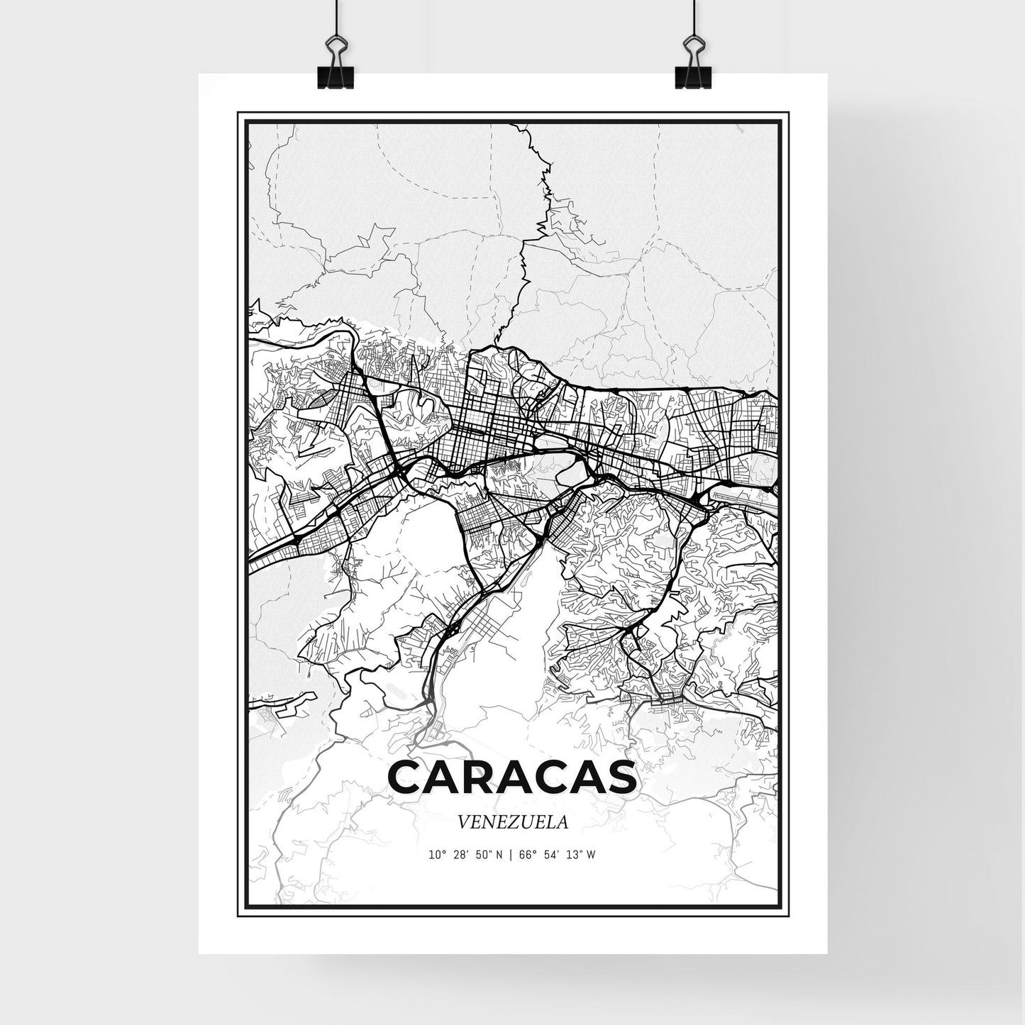 Caracas Venezuela - Premium City Map Poster