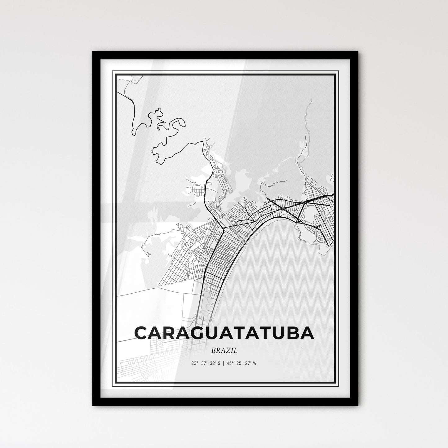 Caraguatatuba Brazil - Scandinavian Style City Map for Modern Home Decor