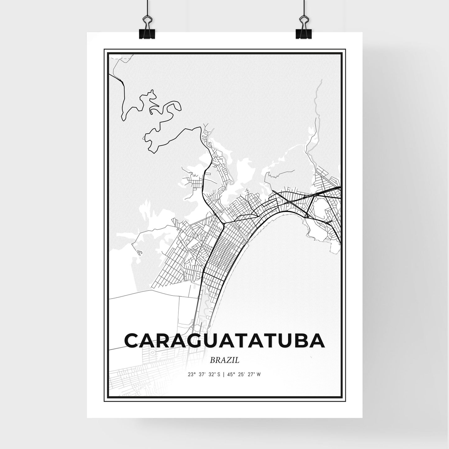 Caraguatatuba Brazil - Premium City Map Poster