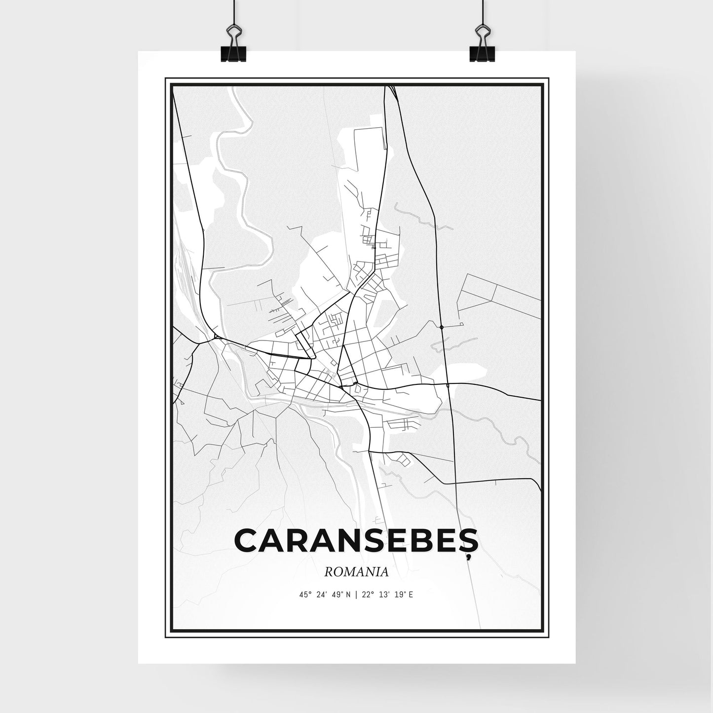 Caransebeș Romania - Premium City Map Poster