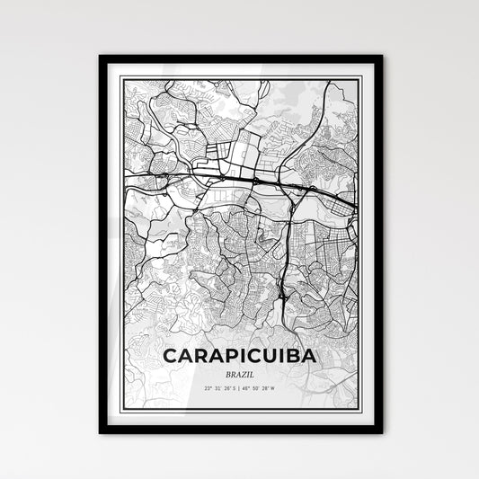 Carapicuiba Brazil - Scandinavian Style City Map for Modern Home Decor