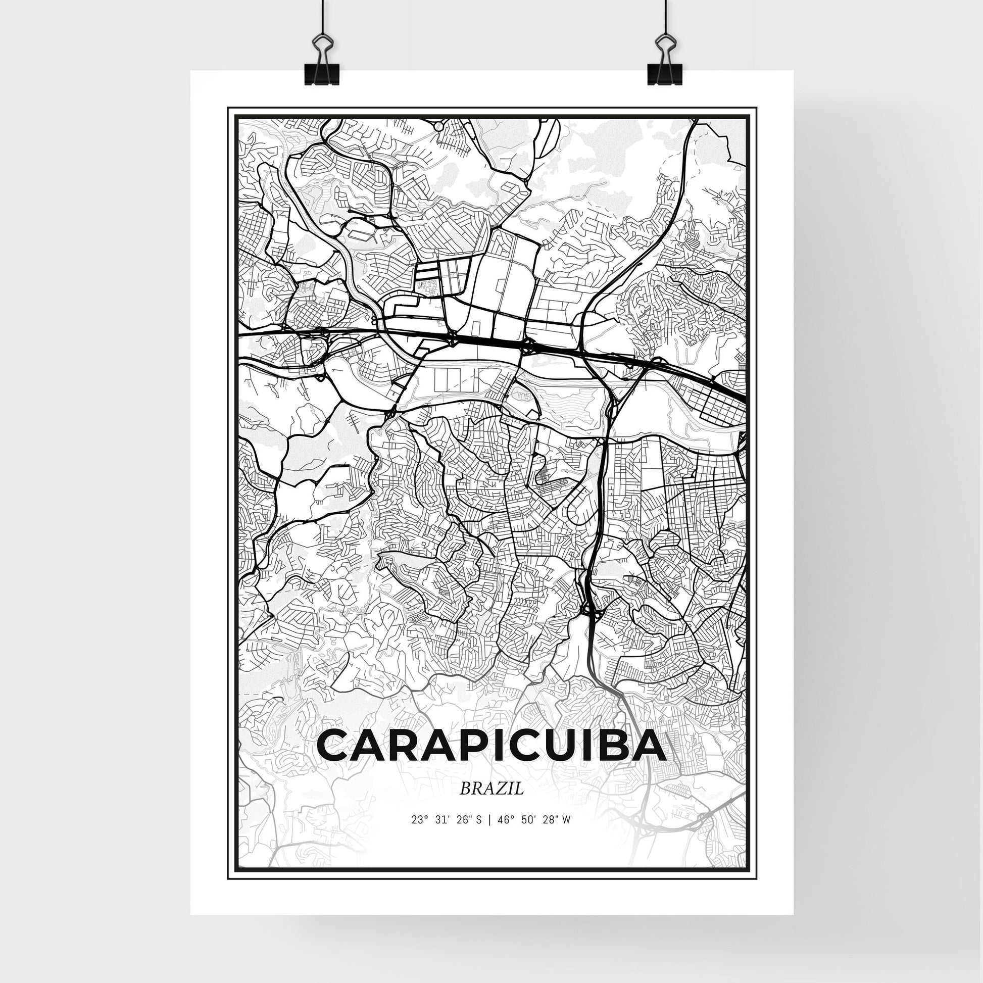 Carapicuiba Brazil - Premium City Map Poster