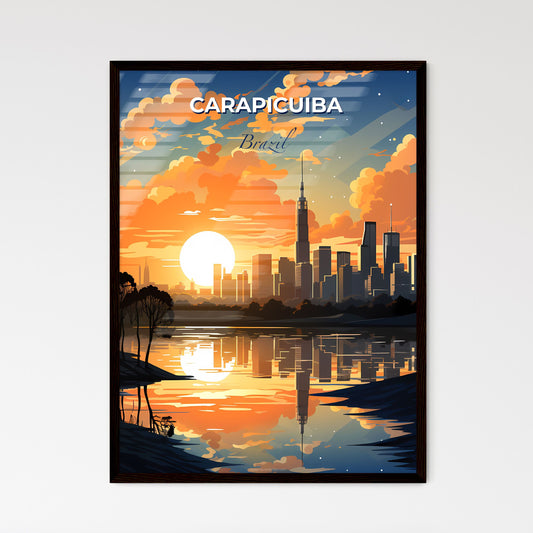 Vibrant Carapicuiba Brazil City Skyline Sunset Painting Urban Art Highrise Buildings Default Title