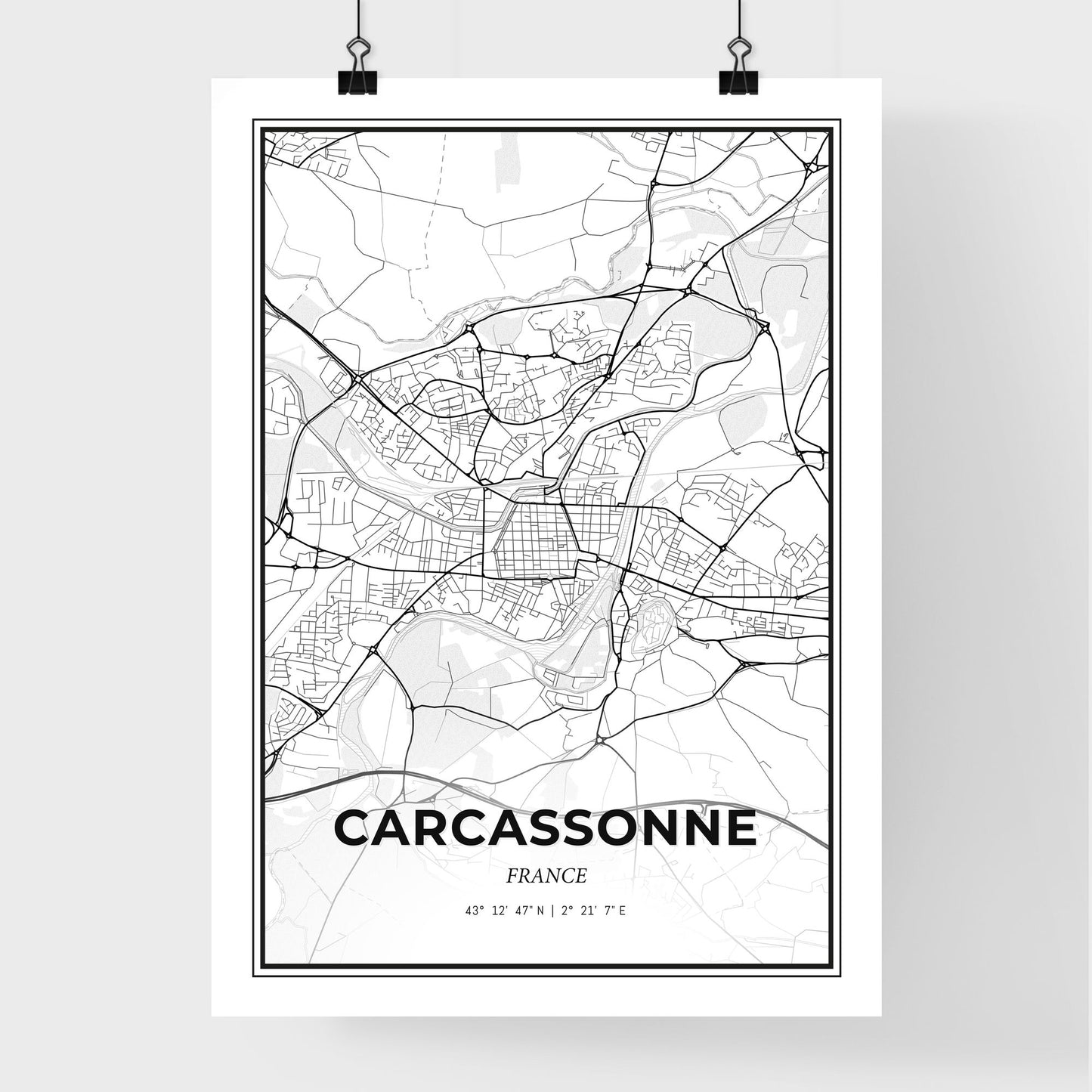 Carcassonne France - Premium City Map Poster