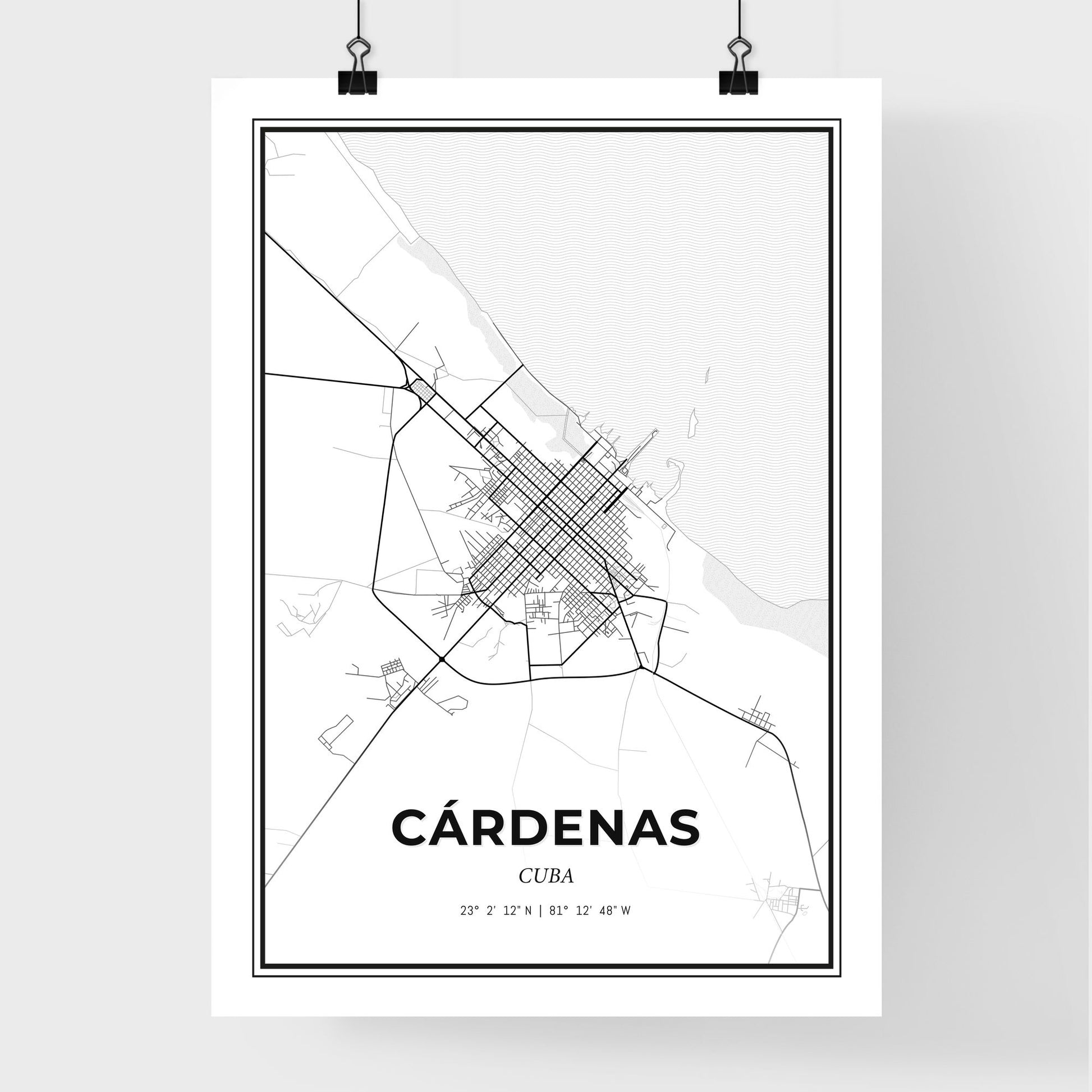 Cárdenas Cuba - Premium City Map Poster