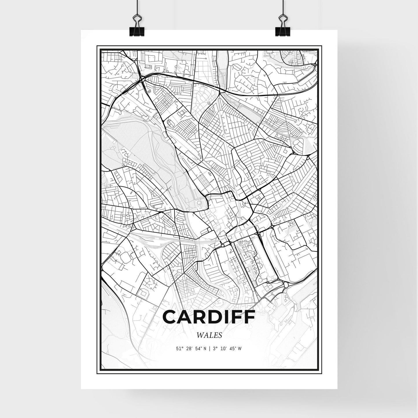 Cardiff Wales - Premium City Map Poster