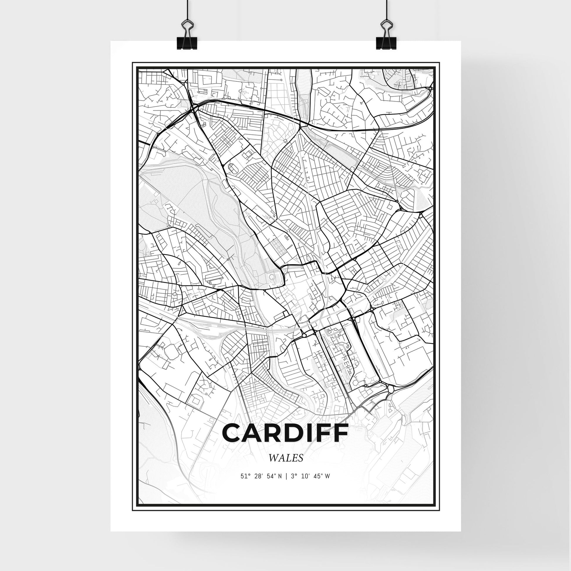 Cardiff Wales - Premium City Map Poster