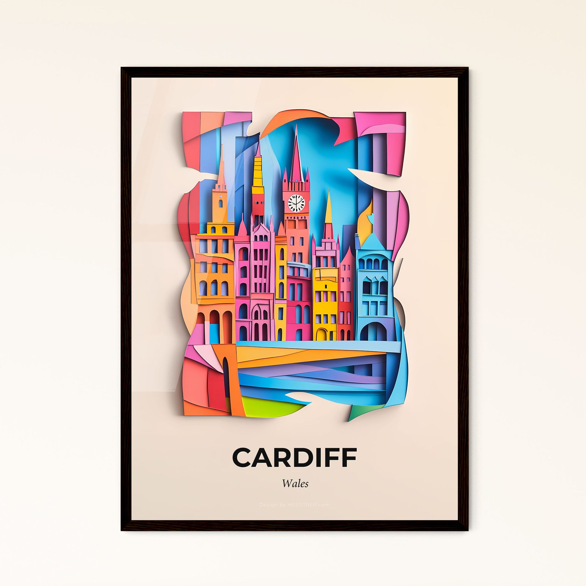 Vivid Cardiff, Wales - a colorful city with a clock on the top of it