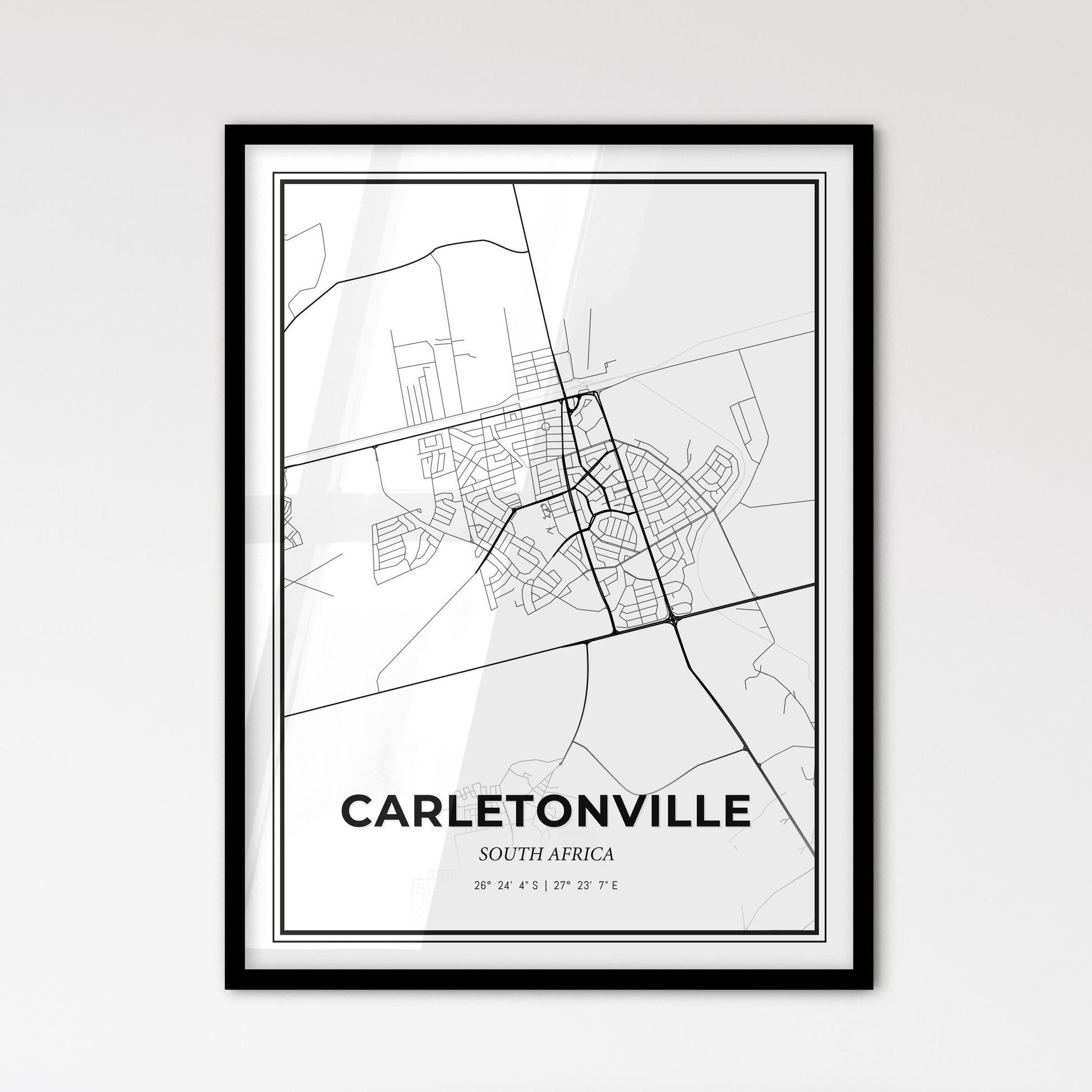 Carletonville South Africa - Scandinavian Style City Map for Modern Home Decor