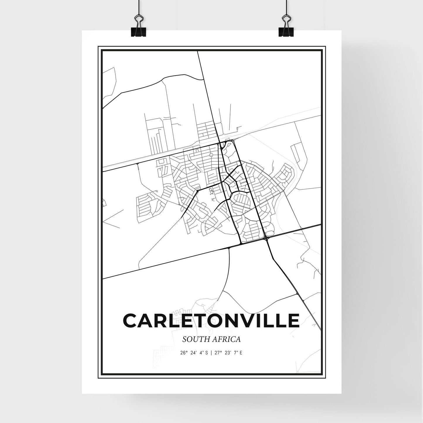 Carletonville South Africa - Premium City Map Poster