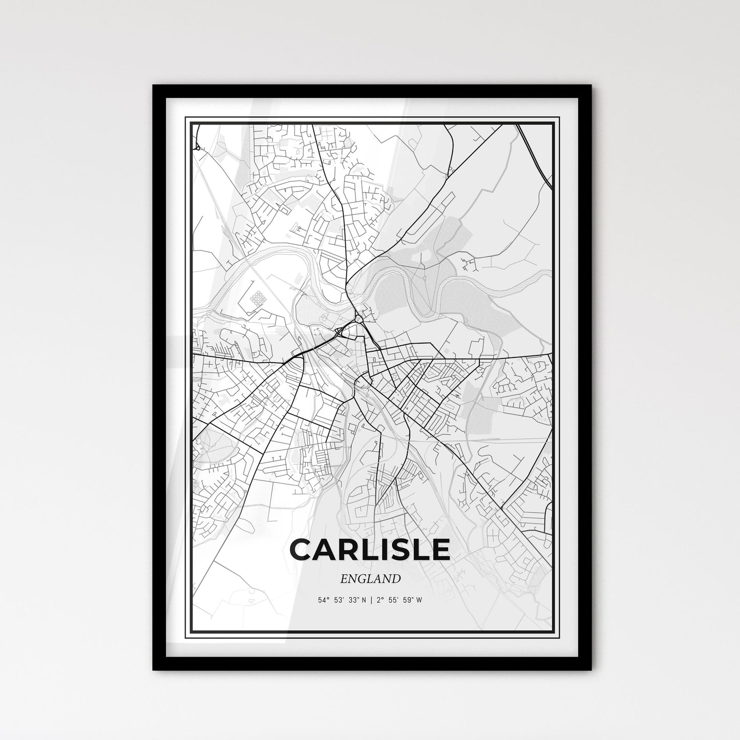 Carlisle England - Scandinavian Style City Map for Modern Home Decor