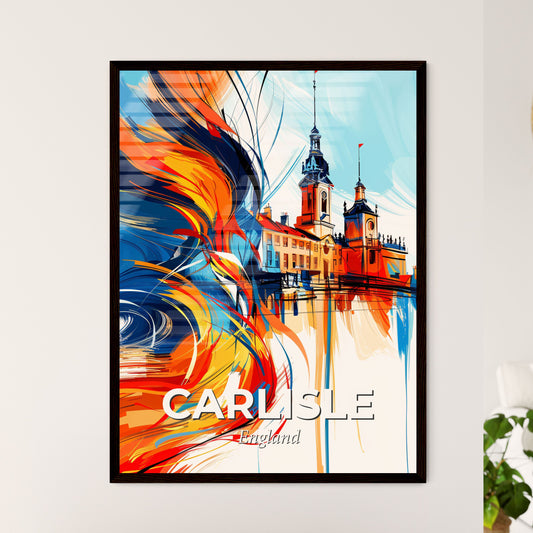 Vibrant Carlisle, England - A Painting Of A Building With A Tower And A Colorful Wave